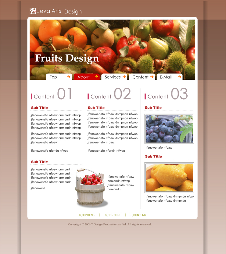 ホームページ制作/デザインサンプル。綺麗で見やすく、メインの写真を大きく使いインパクトもあります。